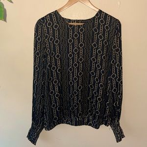 Balloon sleeve chain link design Banana Republic Top
